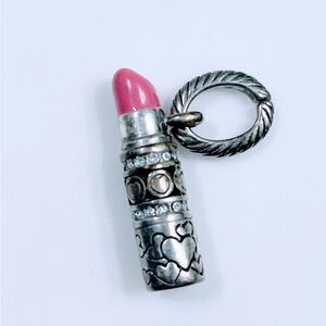 Brighton Silver and Pink Lipstick Charm
